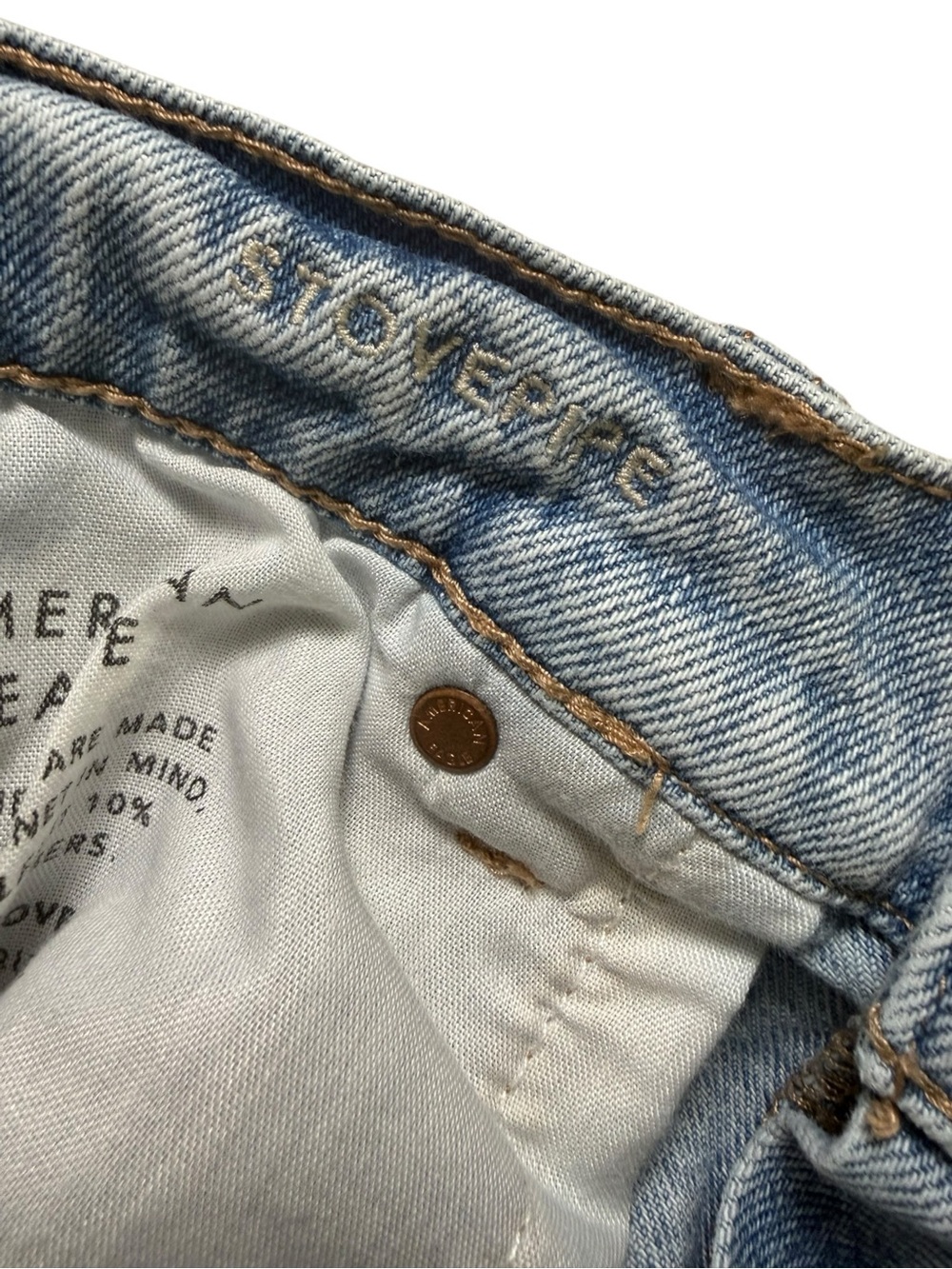 American Eagle Strigid Stovepipe Jeans Size 6 Short Distressed 90s Y2K Skater - Picture 6 of 7